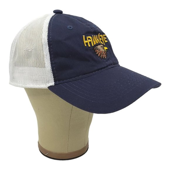 Outdoor Cap Hawkeye Mesh Strapback Cap Trucker Baseball Hat Bird Blue White - Picture 2 of 13